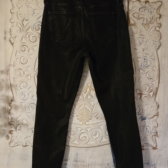 7 For All Mankind Women's High Rise Skinny Fit ankle Jean Front Black Back - Picture 8 of 8